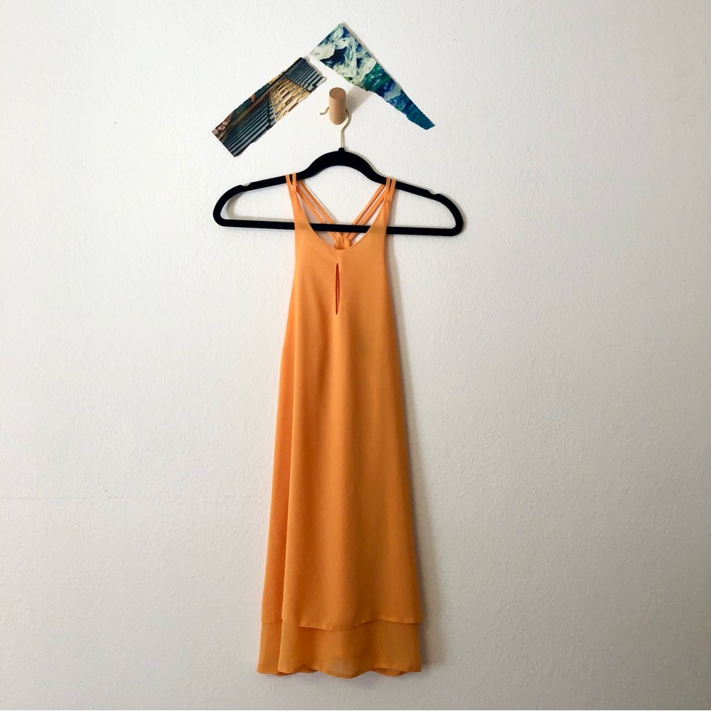 Mod Tangerine Halter Swing Dress